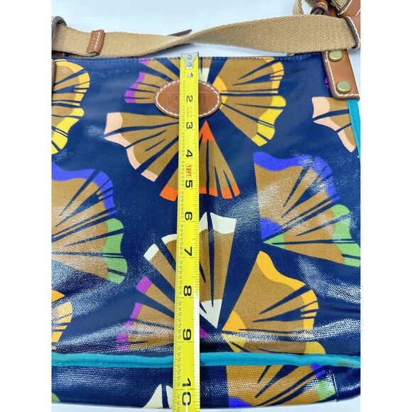 Fossil Purse Crossbody Canvas Bag Coated Key Per School Pencil Teacher Abstract - Picture 7 of 12